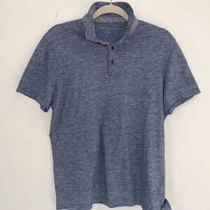 Robert Barakett light blue heathered 100% cotton polo Sz M